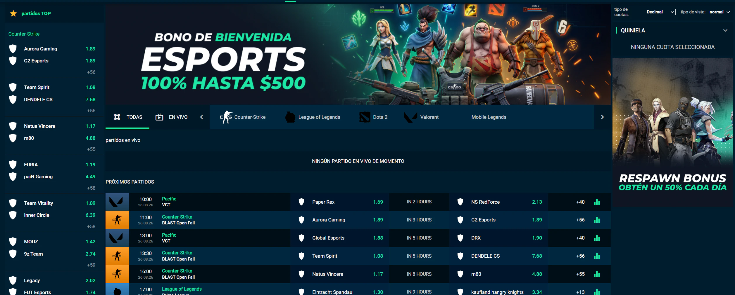 Rolletto Casino apuestas deportivas y eSports