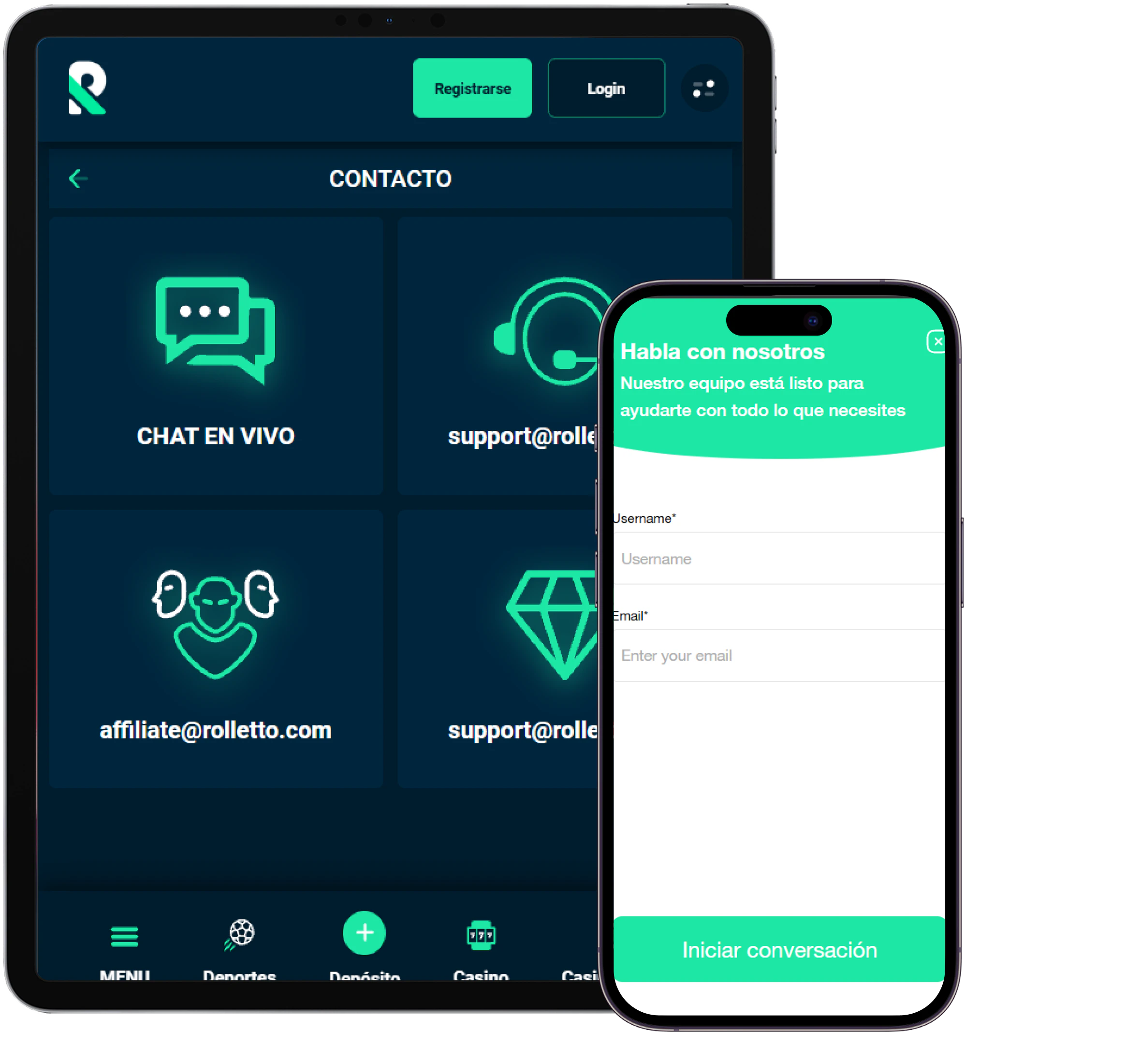 Rolletto Casino contacto y chat en vivo