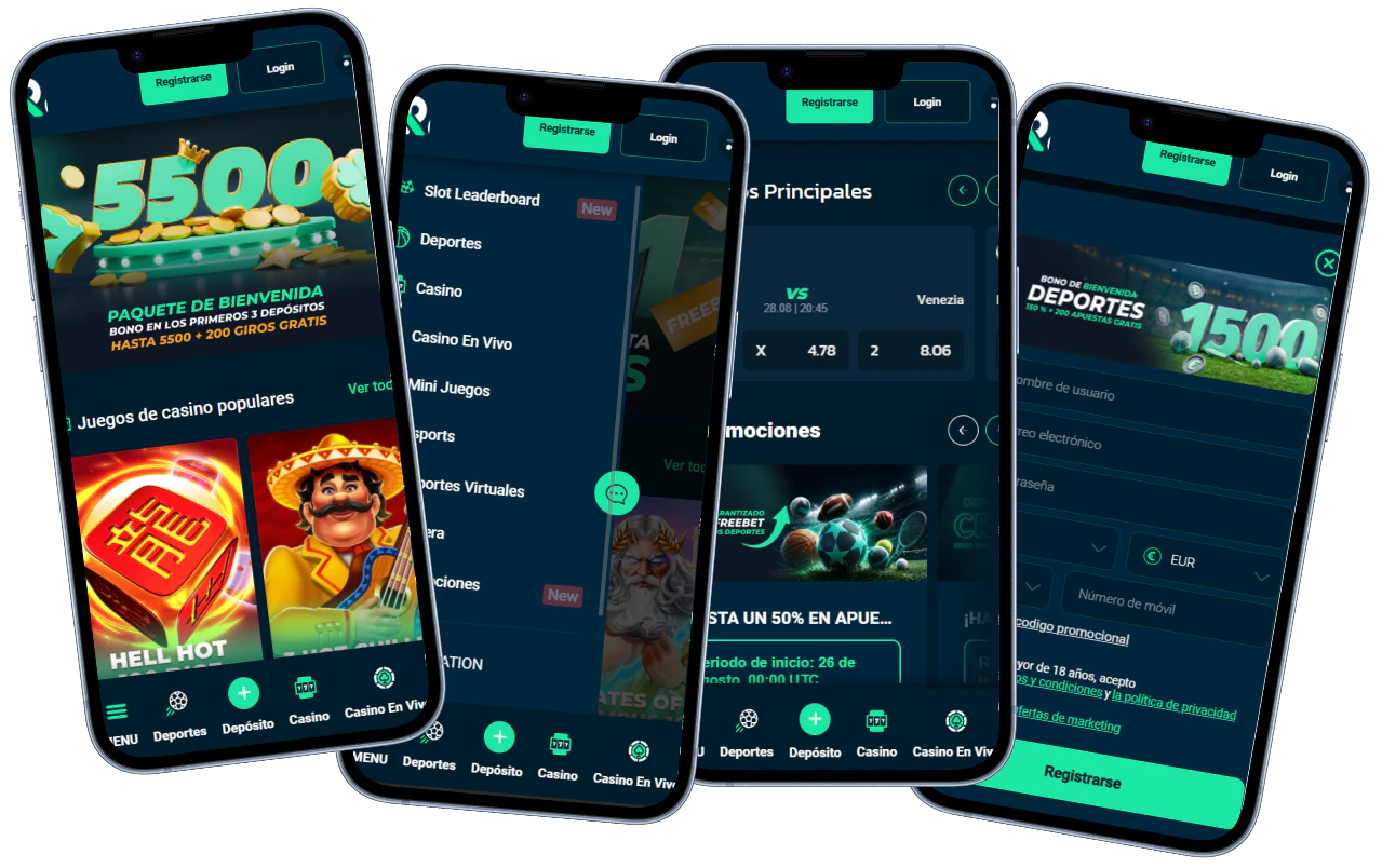 Rolletto Casino versión móvil con juegos, apuestas y registro